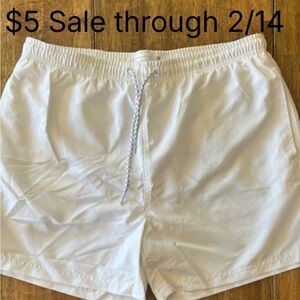 Men's Classic White Swim Trunks